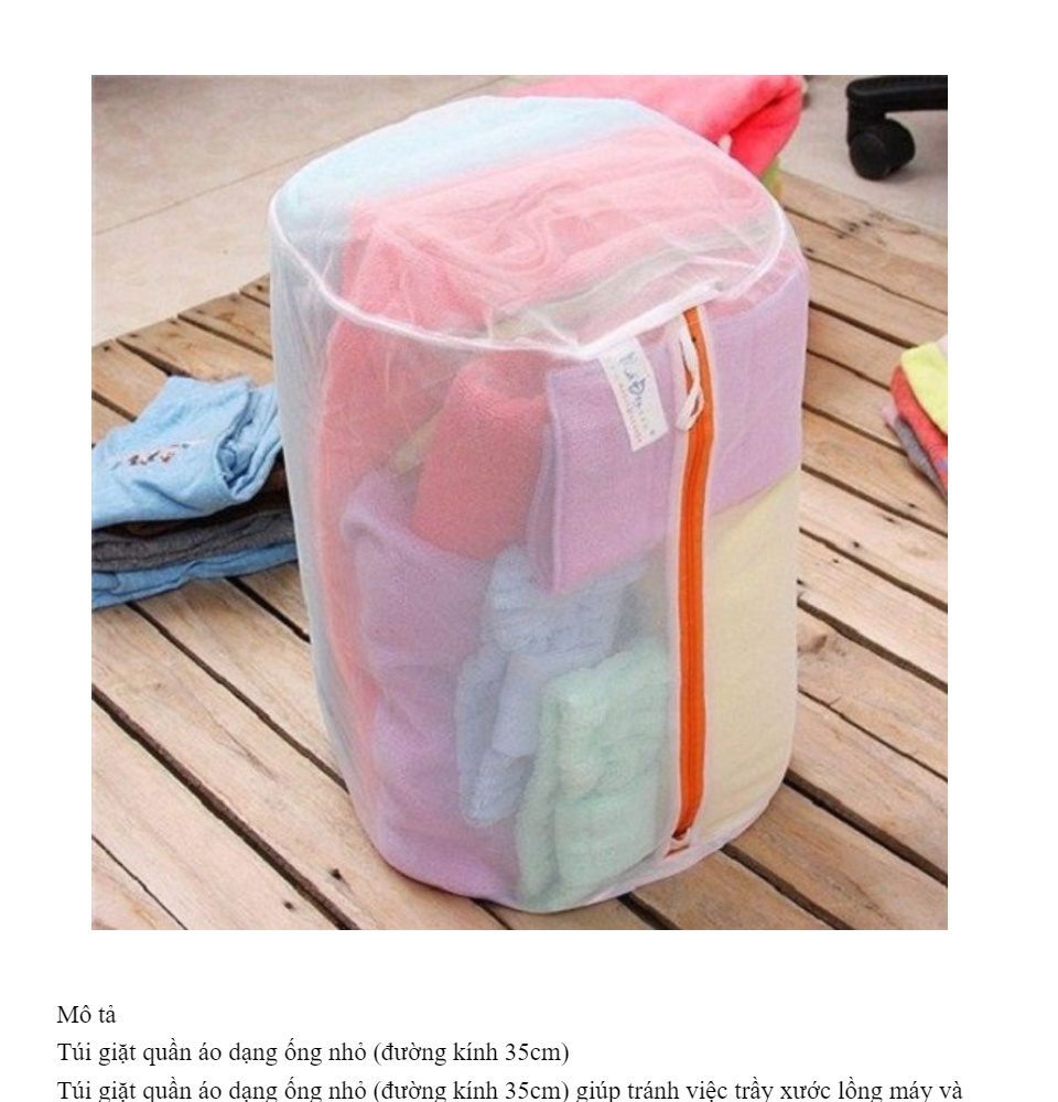 Túi giặt quần áo dạng ống nhỏ (đường kính 35cm)